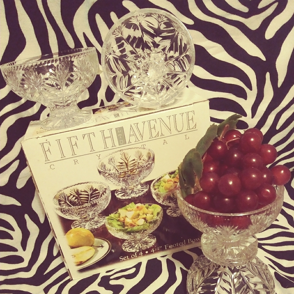 Fifth Avenue "Portico" Lead Crystal Foot Bowls